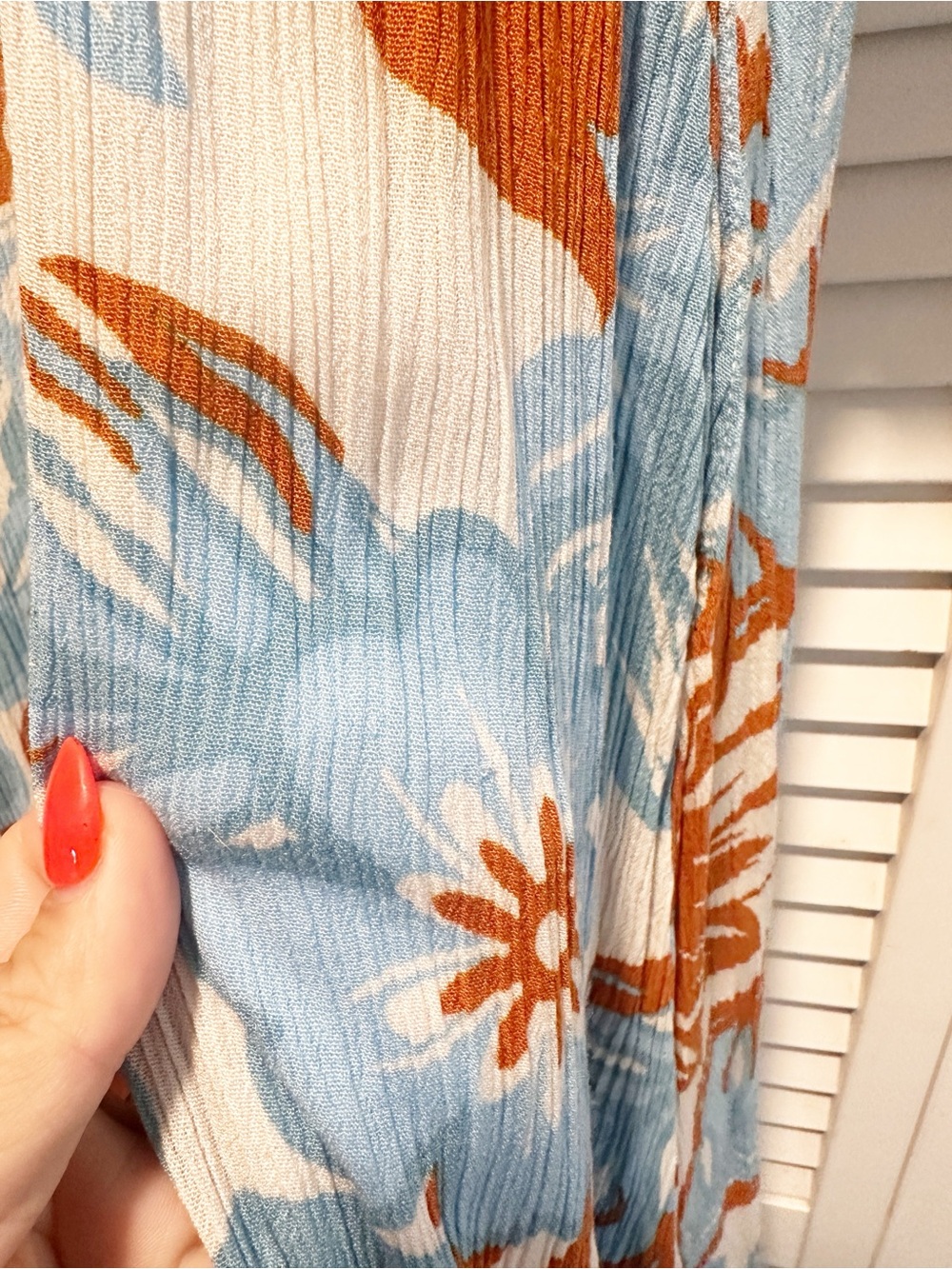 Vestique Hawaiian Escape Maxi Dress Blue Burnt Orange S - Picture 12 of 13